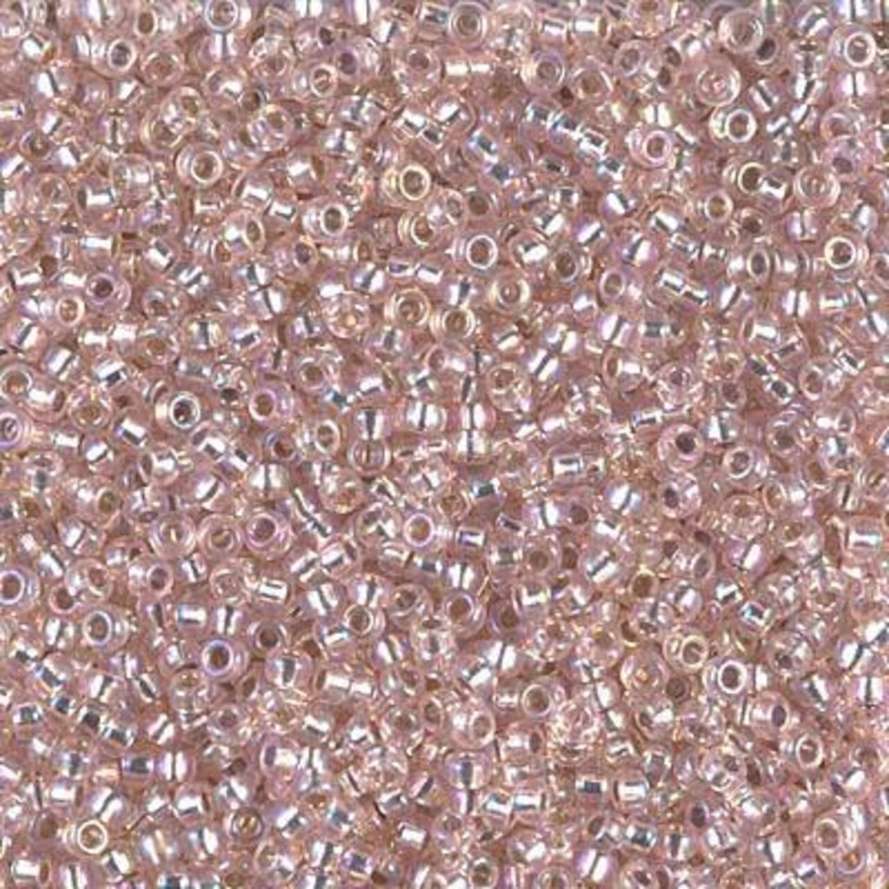 Miyuki 11 Round Seed Bead, 11-1023, Silver Lined Light Blush AB, 13 grams